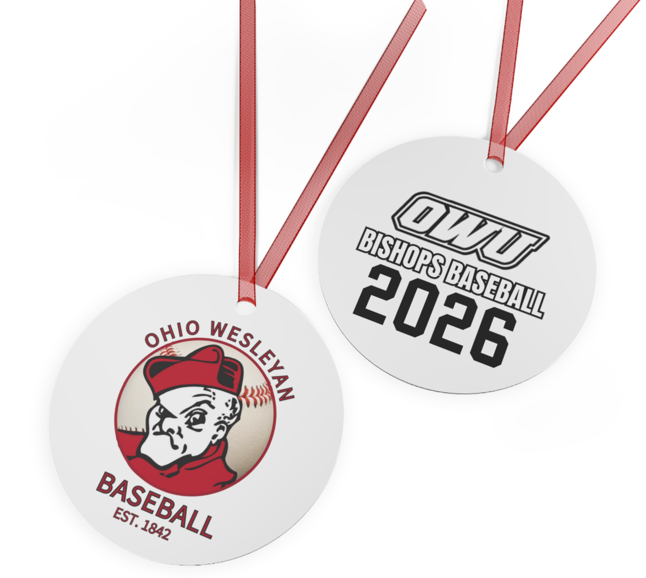 Customized Metal Ornament - OWU Bishops Baseball