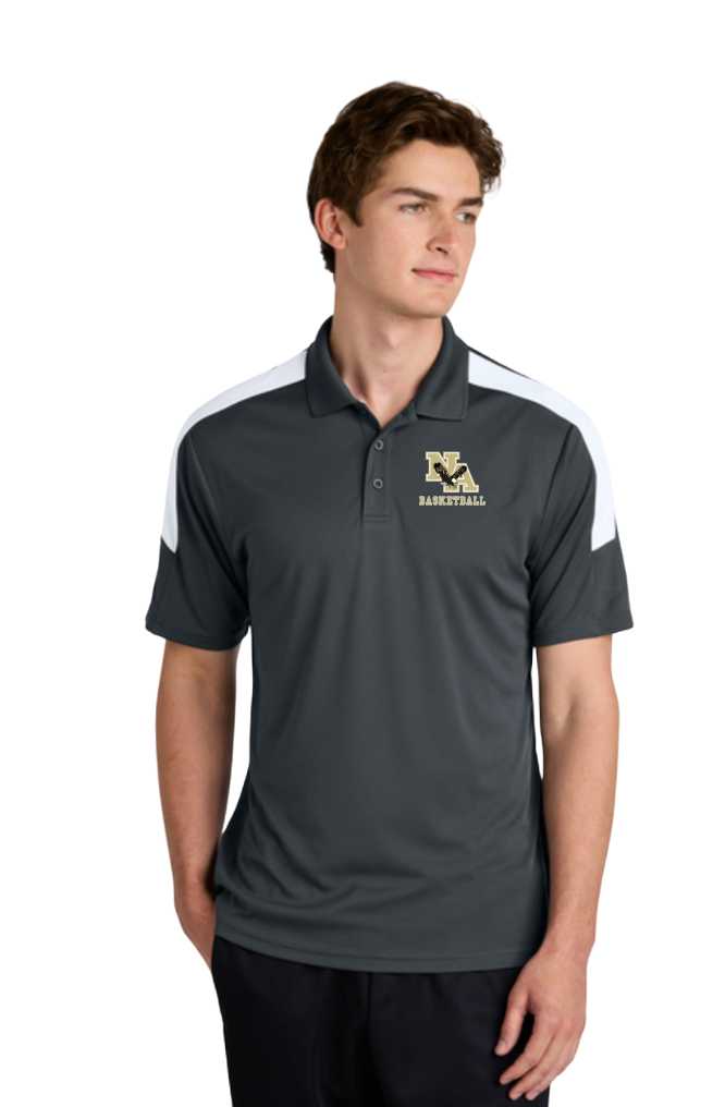 Men's Sport-Tek Competitor Polo with Gold Classic NA Basketball Logo