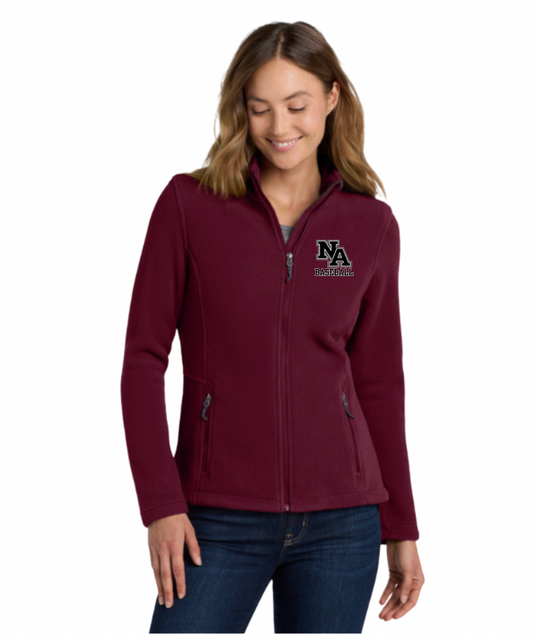 Women's Fleece Full Zip with Embroidered NA Baseball Logo