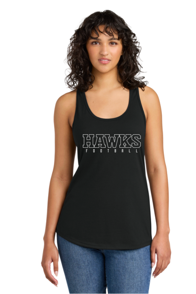 Women's Westerville Central Block Hawks Football Graphic Next Level Racerback Tank