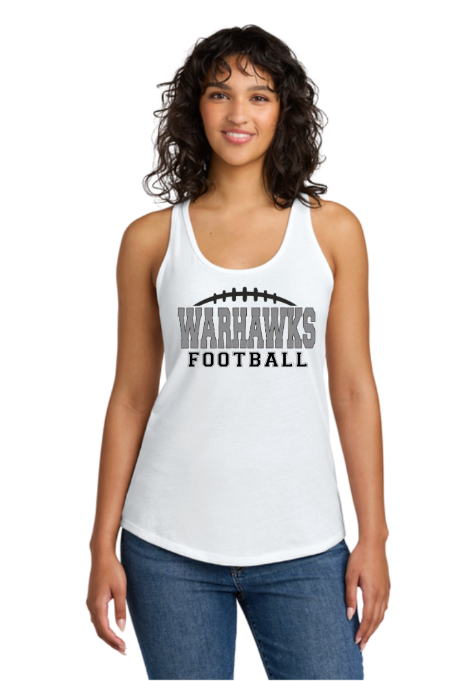 Women's Westerville Central Warhawks Football Laces Graphic Next Level Racerback Tank