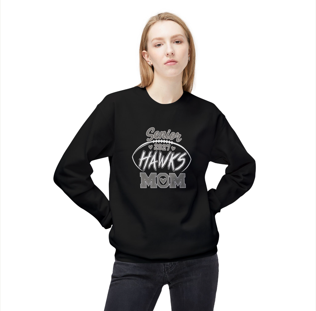 Westerville Central 2027 Senior Football Mom Graphic Crewneck Sweatshirt