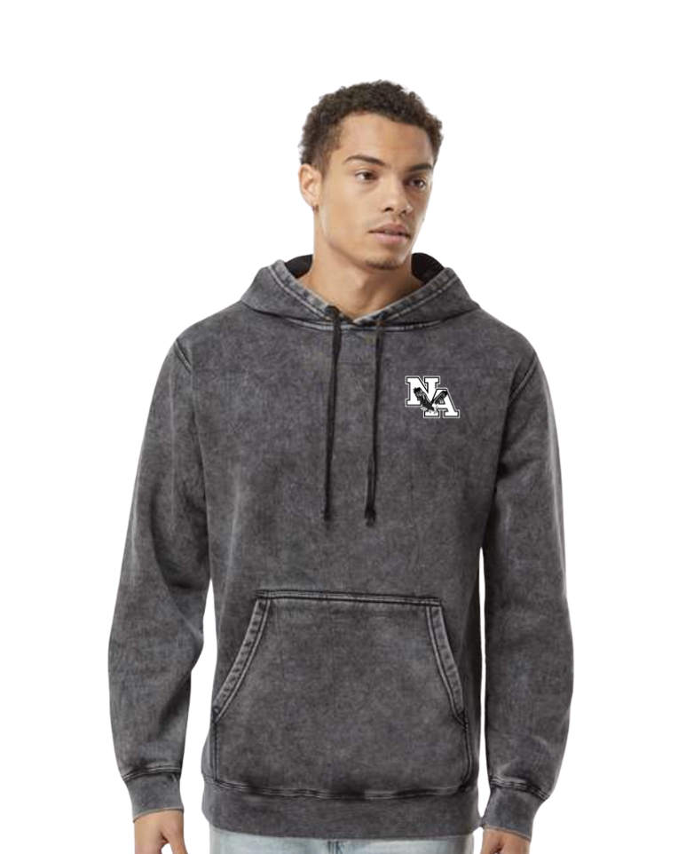 Adult Unisex New Albany Football White Logo Graphic Mineral Wash Hoodie