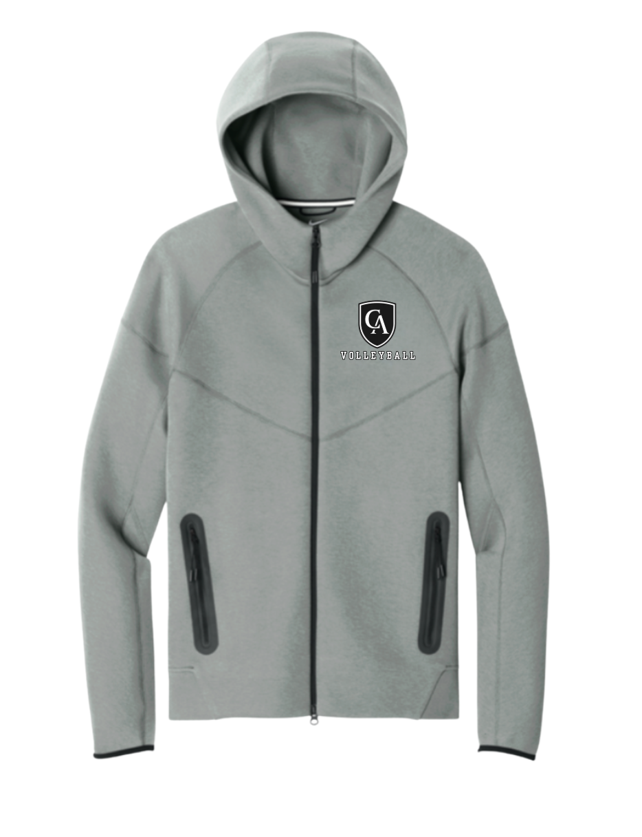 Adult Unisex Nike Tech Fleece Full Zip-Hoodie with Embroidered Columbus Academy Volleyball Logo