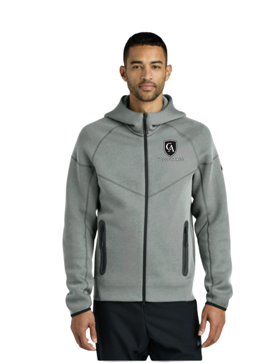 Adult Unisex Nike Tech Fleece Full Zip-Hoodie with Embroidered Columbus Academy Volleyball Logo