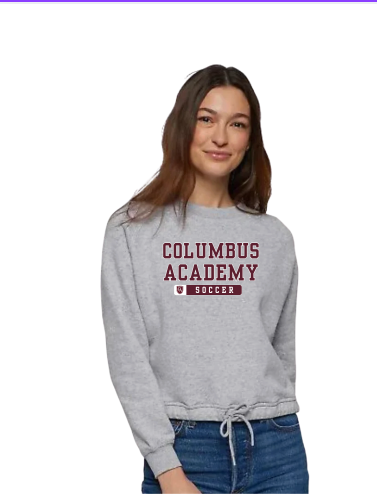 Women's Columbus Academy Soccer Graphic Boxy Fleece Crewneck Sweatshirt
