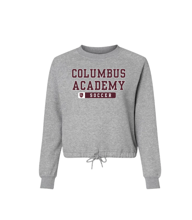 Women's Columbus Academy Soccer Graphic Boxy Fleece Crewneck Sweatshirt