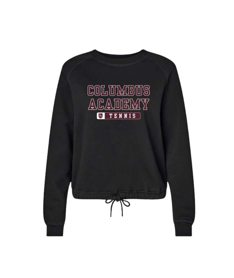 Women's Columbus Academy Tennis Graphic Boxy Fleece Crewneck Sweatshirt