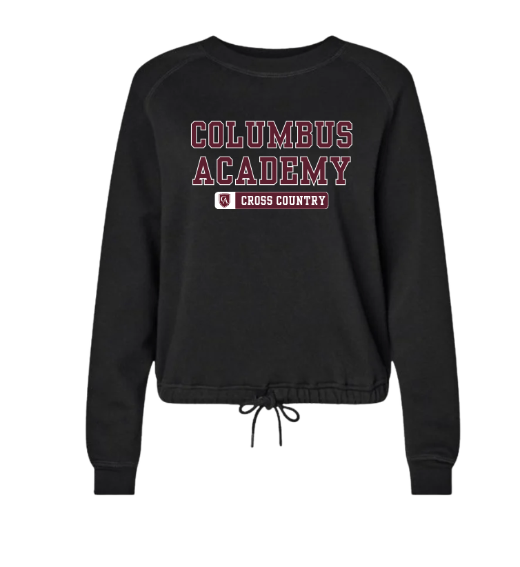 Women's Columbus Academy Cross Country Graphic Boxy Fleece Crewneck Sweatshirt
