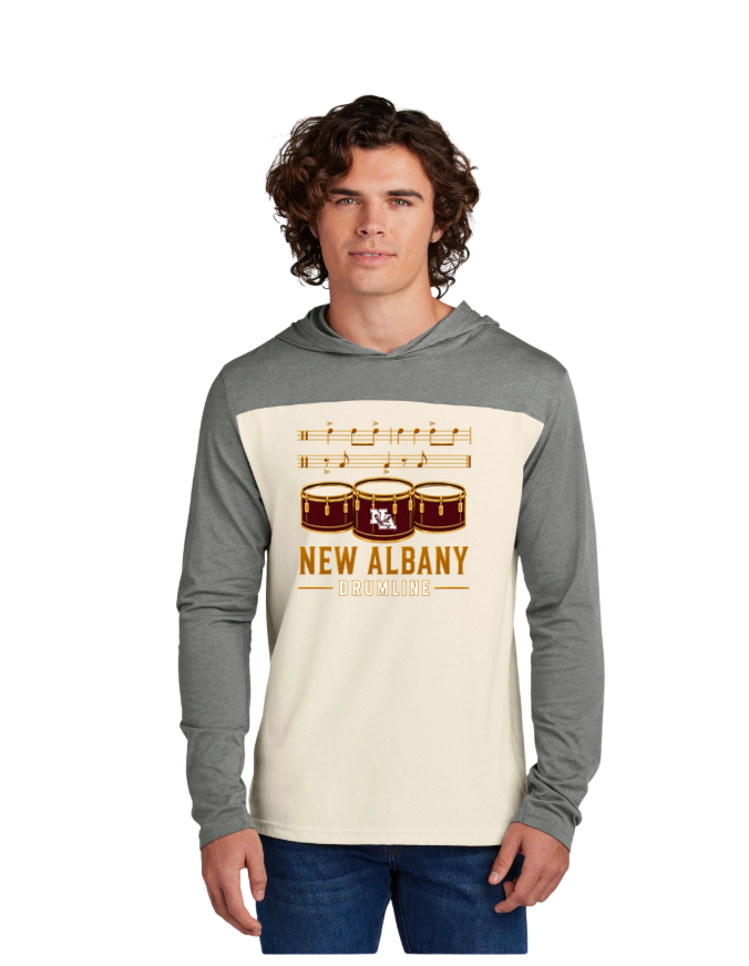Adult Unisex New Albany Band Drumline Graphic Sport-Tek® Halftime Long Sleeve Hoodie Tee