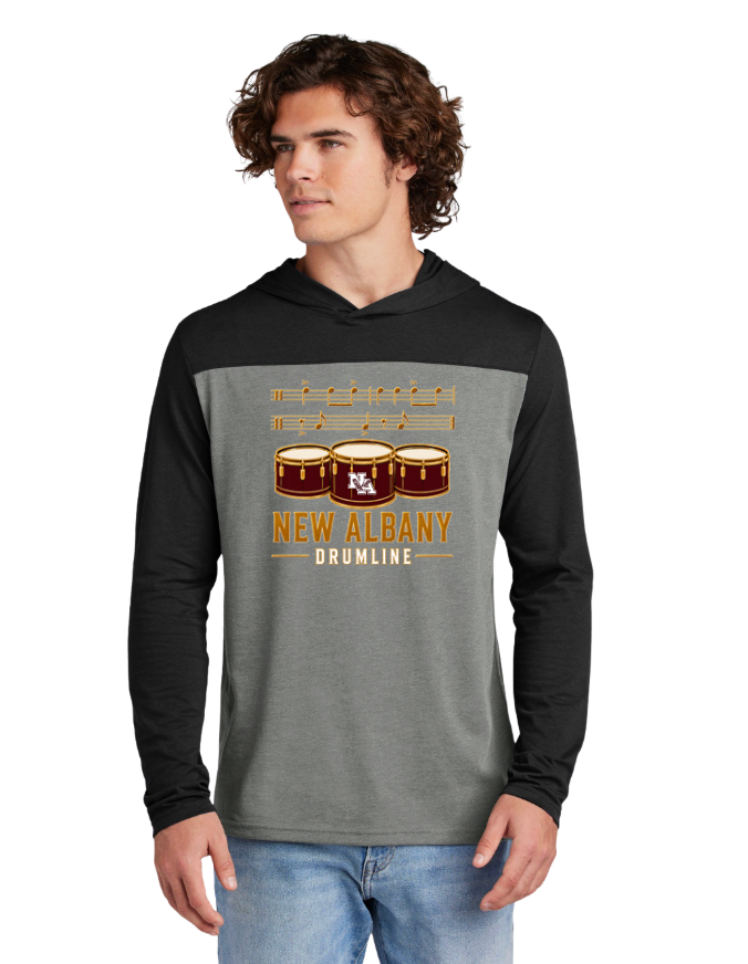 Adult Unisex New Albany Band Drumline Graphic Sport-Tek® Halftime Long Sleeve Hoodie Tee