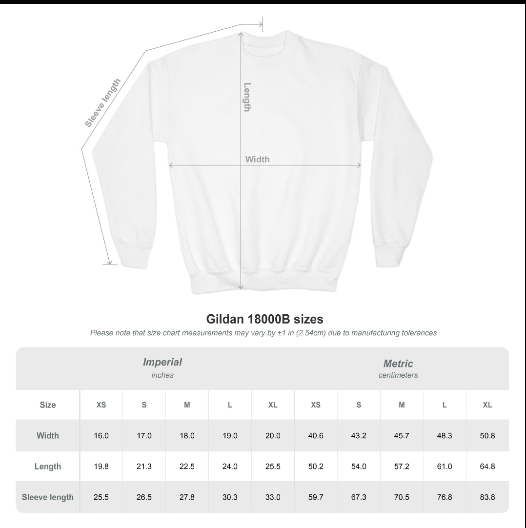 Youth Choose your Graphic Sweatshirt with Customized Back - New Albany Youth Soccer League