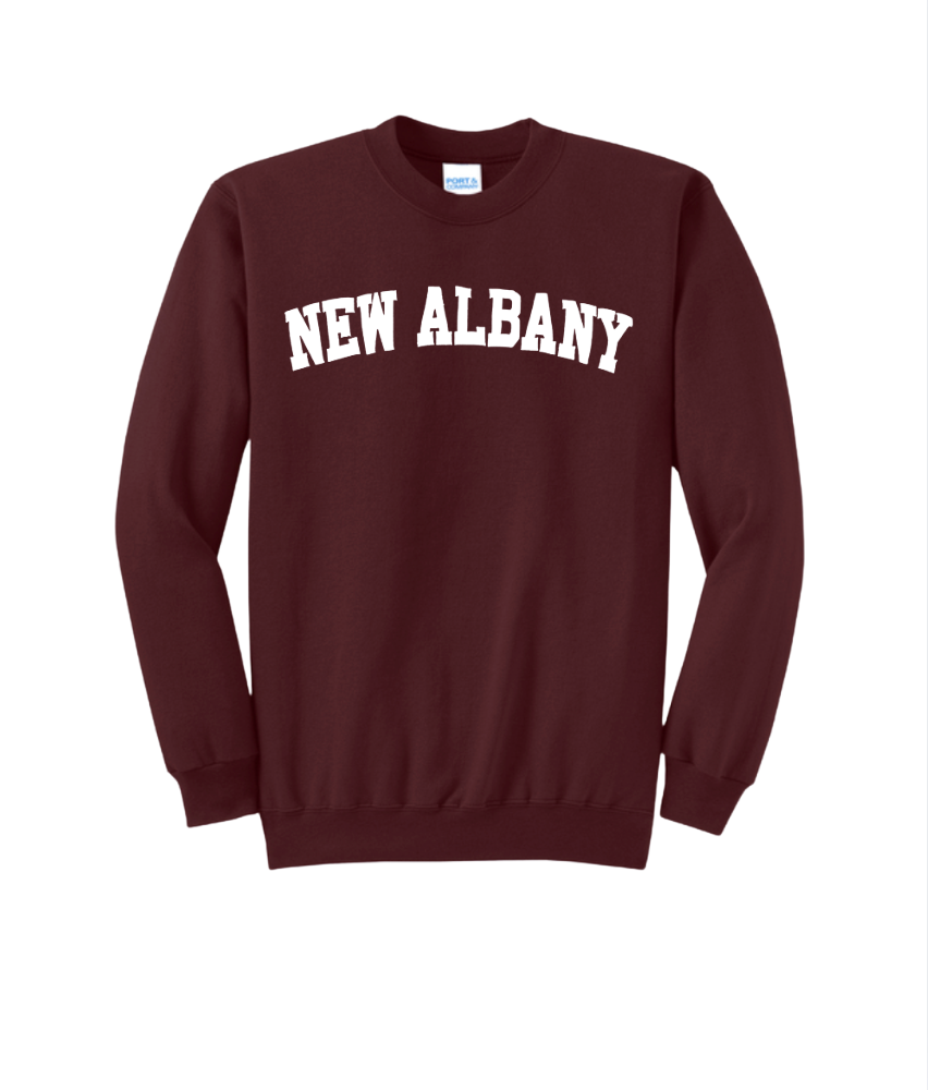 Adult Unisex New Albany Varsity Patch Letters Stitched Sweatshirt