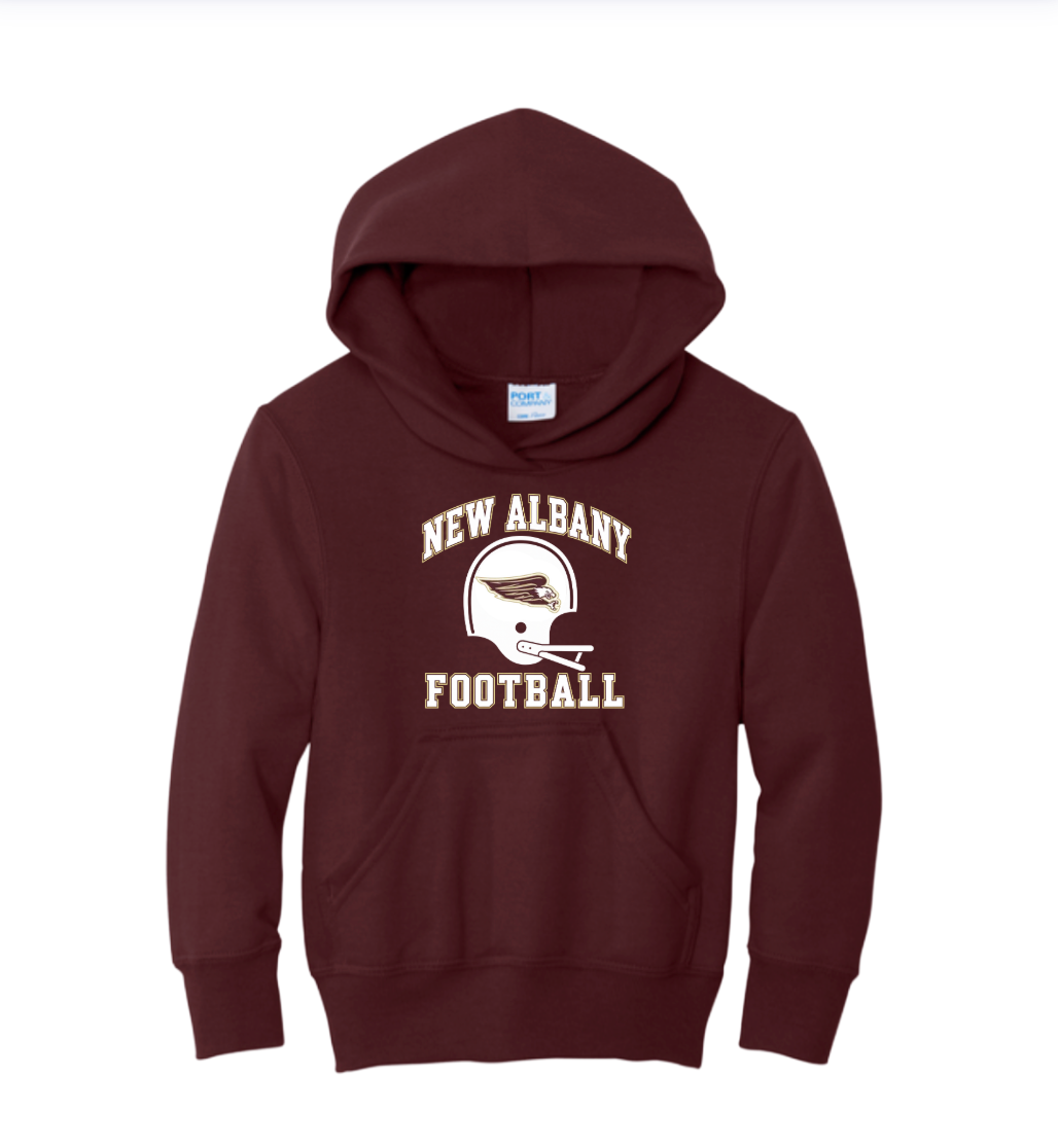 Youth New Albany Football Heritage Helmet Graphic Hoodie