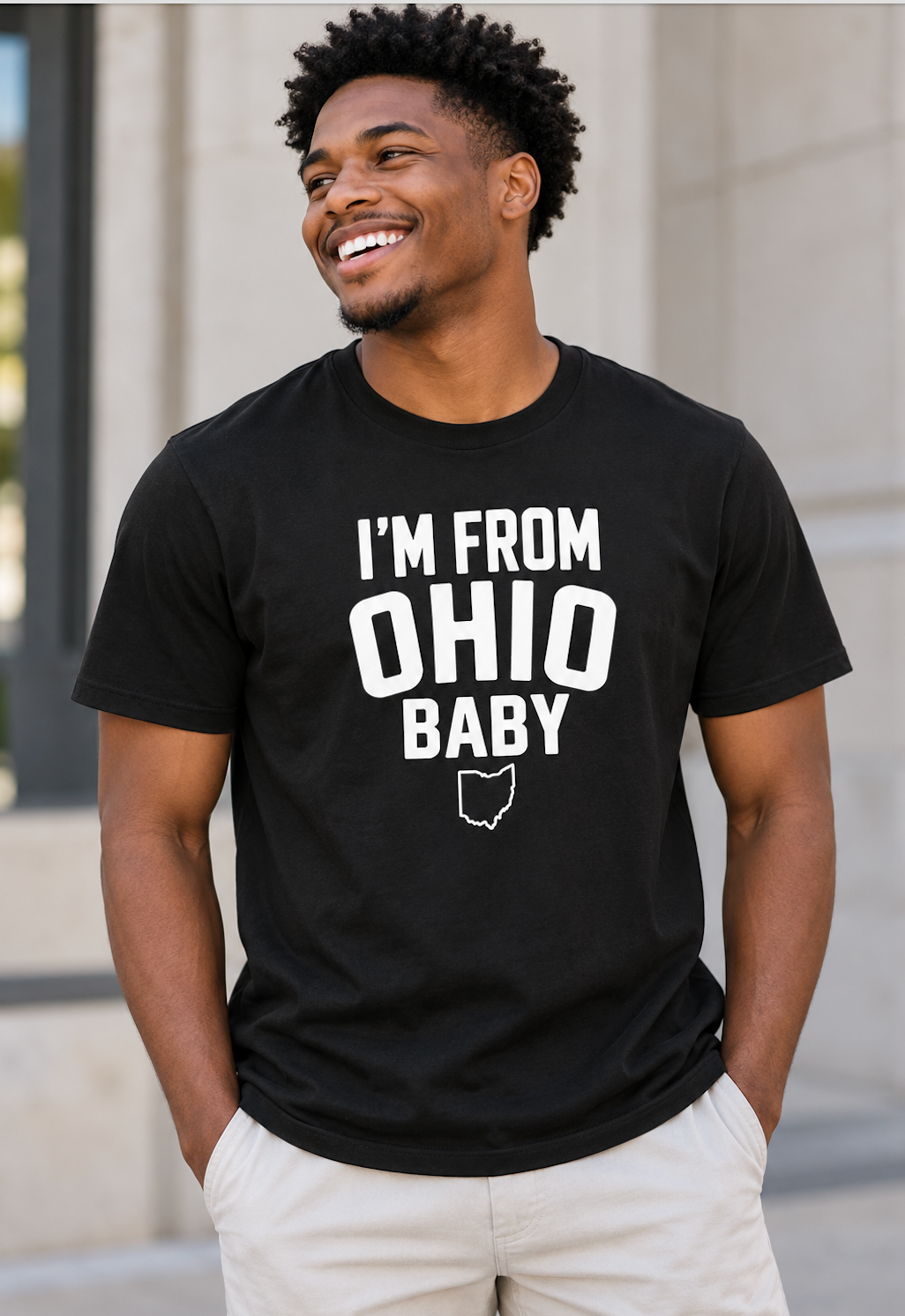 Adult Unisex I'm From Ohio Baby Graphic Short Sleeve Bella + Canvas Soft Tee