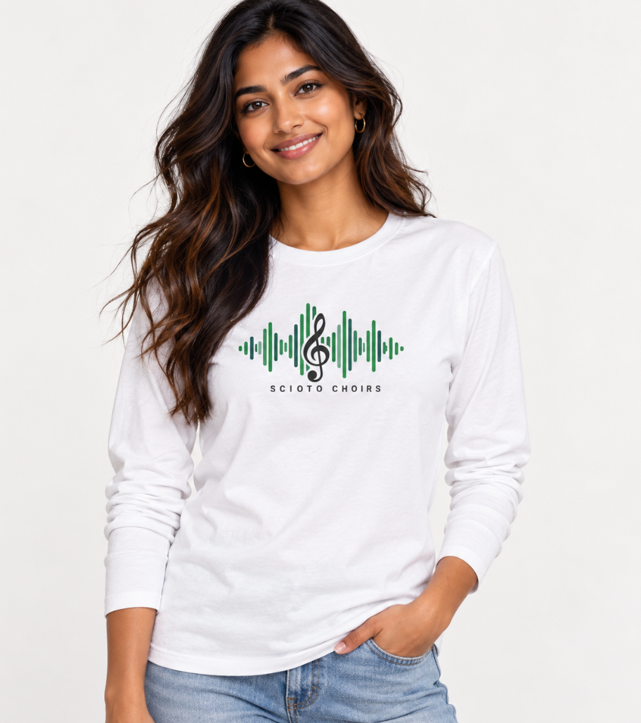 Adult Unisex Dublin Scioto Choirs Sound Wave Graphic Long Sleeve Bella + Canvas Soft Tee