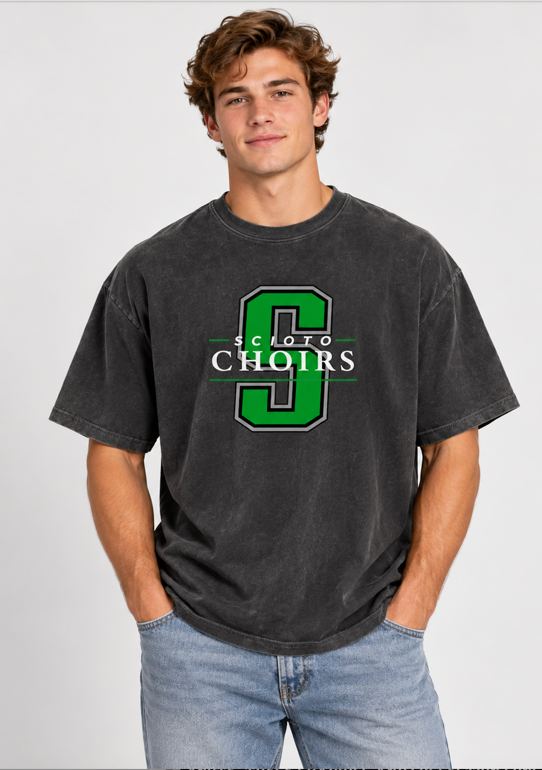 Adult Unisex Dublin Scioto Choirs Classic Logo Graphic Vintage Mineral Washed Tee