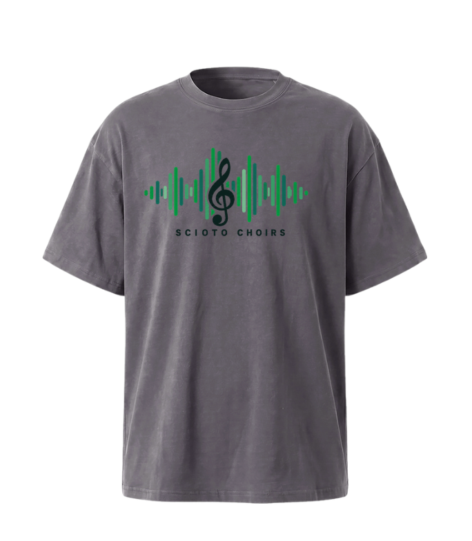 Adult Unisex Dublin Scioto Choirs Sound Wave Graphic Vintage Mineral Washed Tee