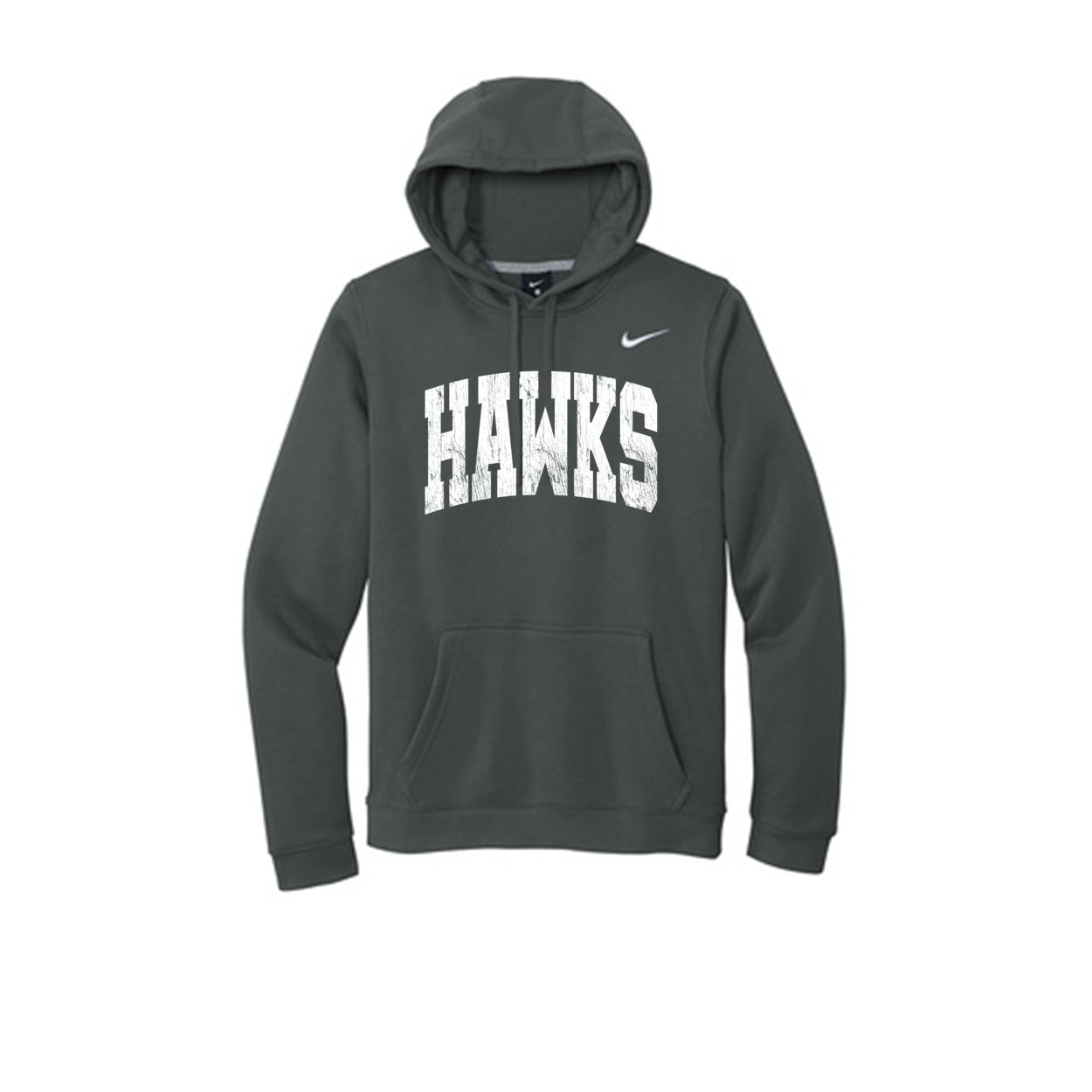 Adult Unisex Westerville Central Distressed Oversized Hawks Graphic Nike Club Fleece Hoodie