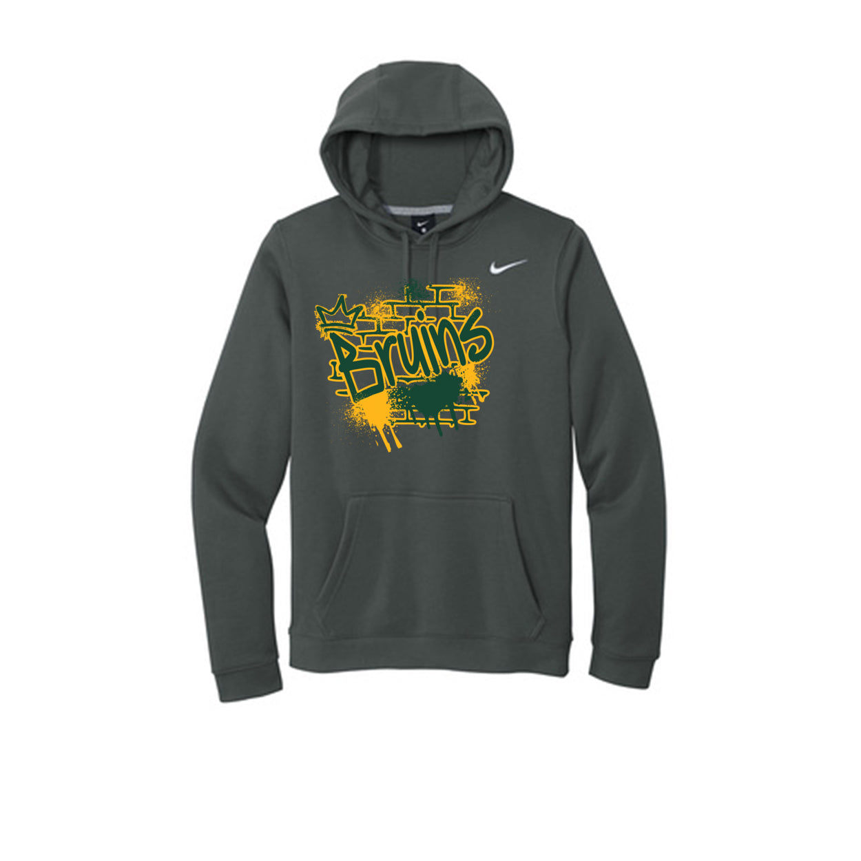 Adult Unisex Nike Bruins Spray Painted Spirit Graphic Club Fleece Hoodie