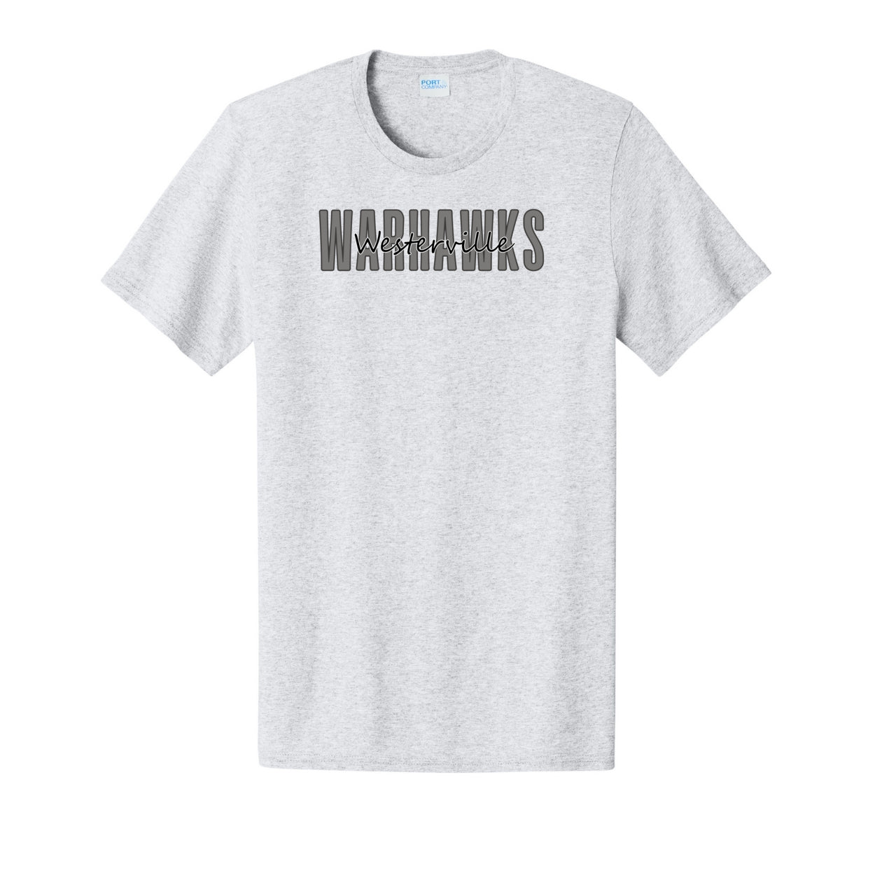 Adult Unisex Westerville Central Warhawks Spirit Script Graphic Easy Tee
