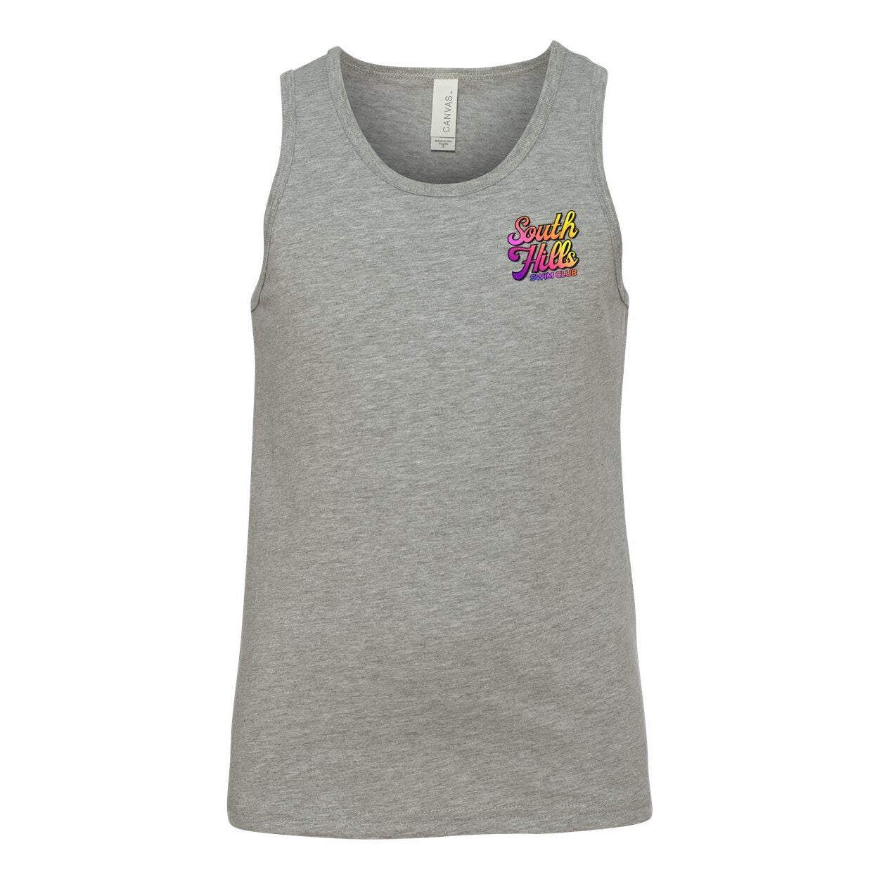 Youth South Hills Swim Club Sunset Script Graphic Tank