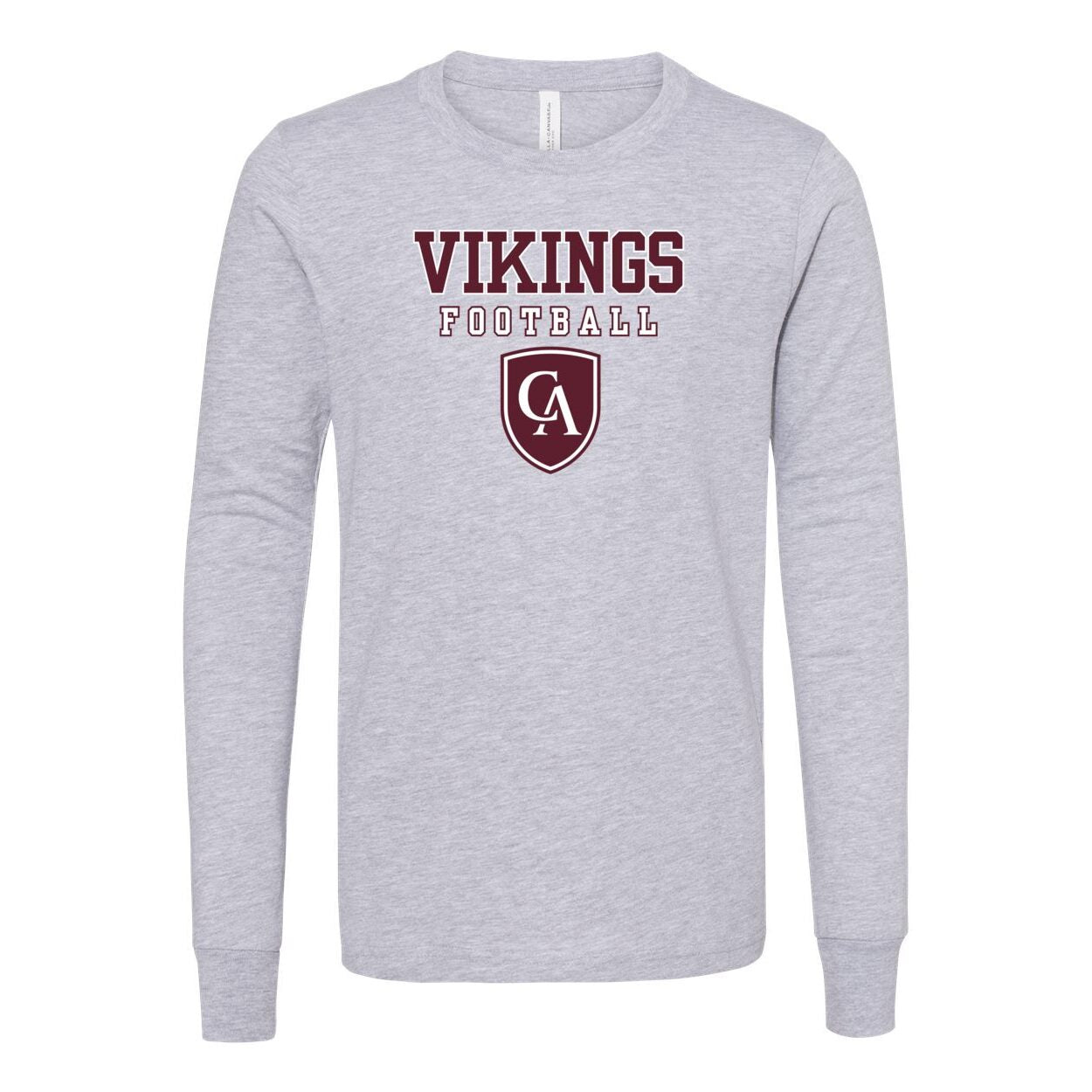 Youth Columbus Academy Vikings Football Bella + Canvas Long Sleeve Soft Tee