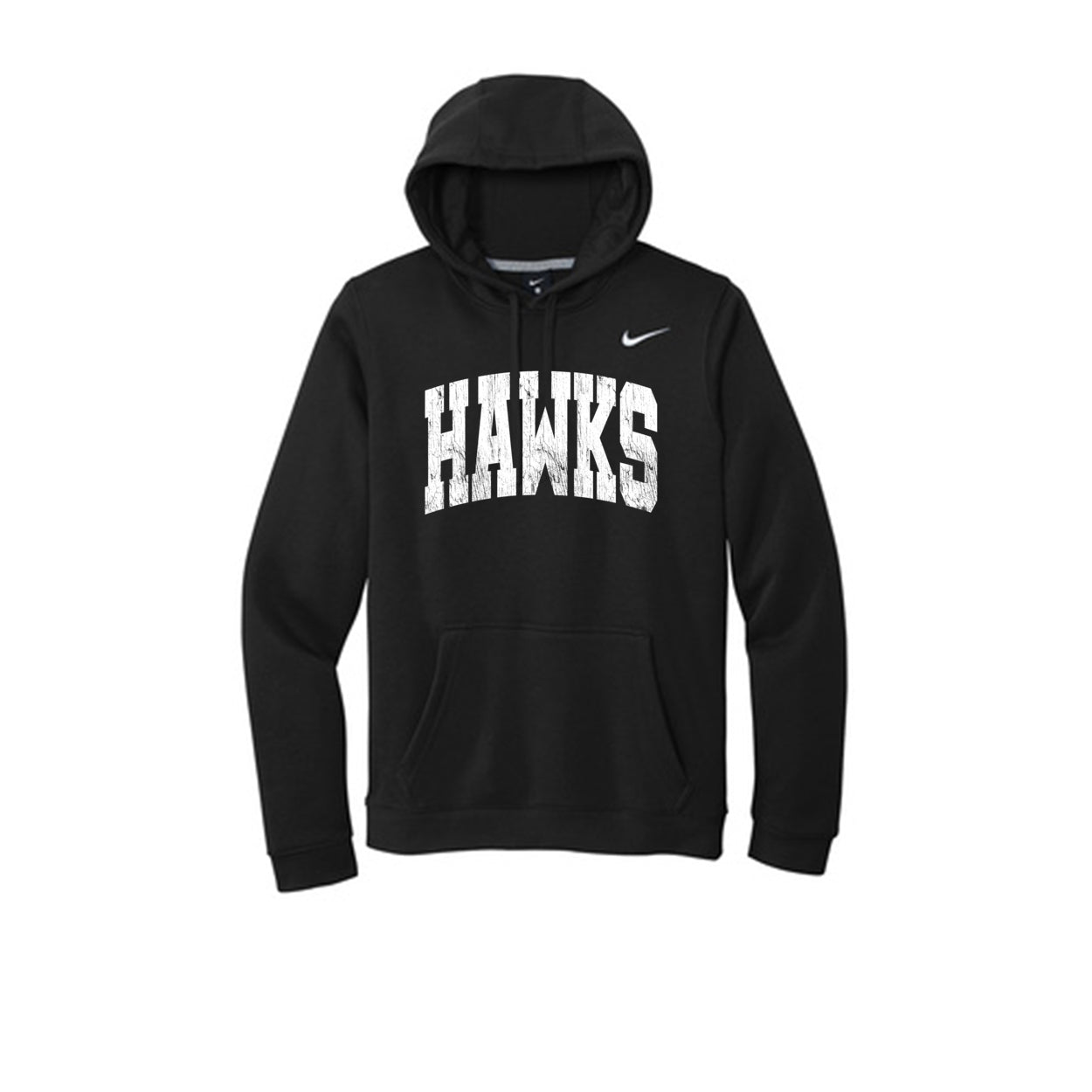 Adult Unisex Westerville Central Distressed Oversized Hawks Graphic Nike Club Fleece Hoodie