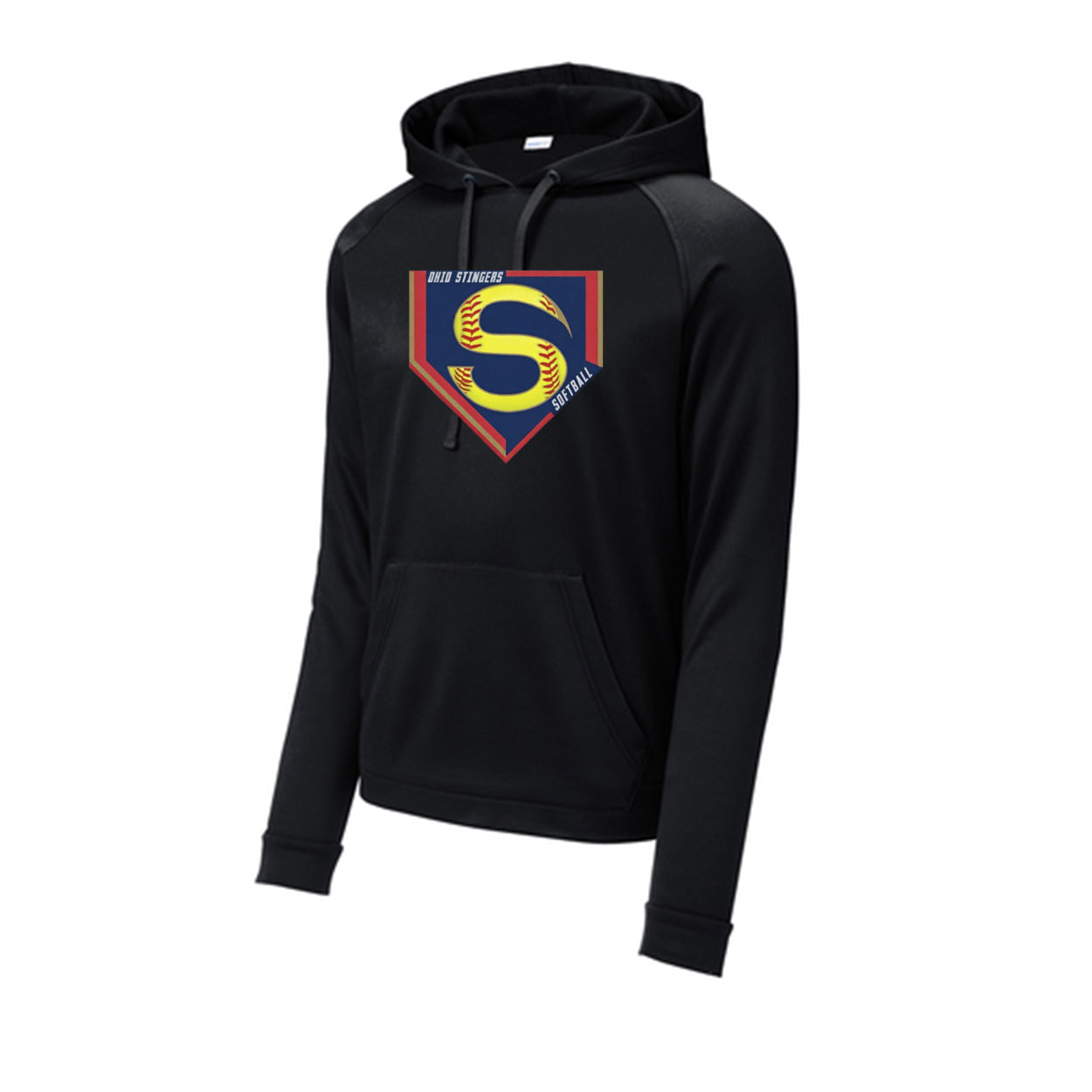 Adult Unisex Stingers Softball Logo Graphic Sport-Tek® Re-Compete Fleece Pullover Performanc Hoodie
