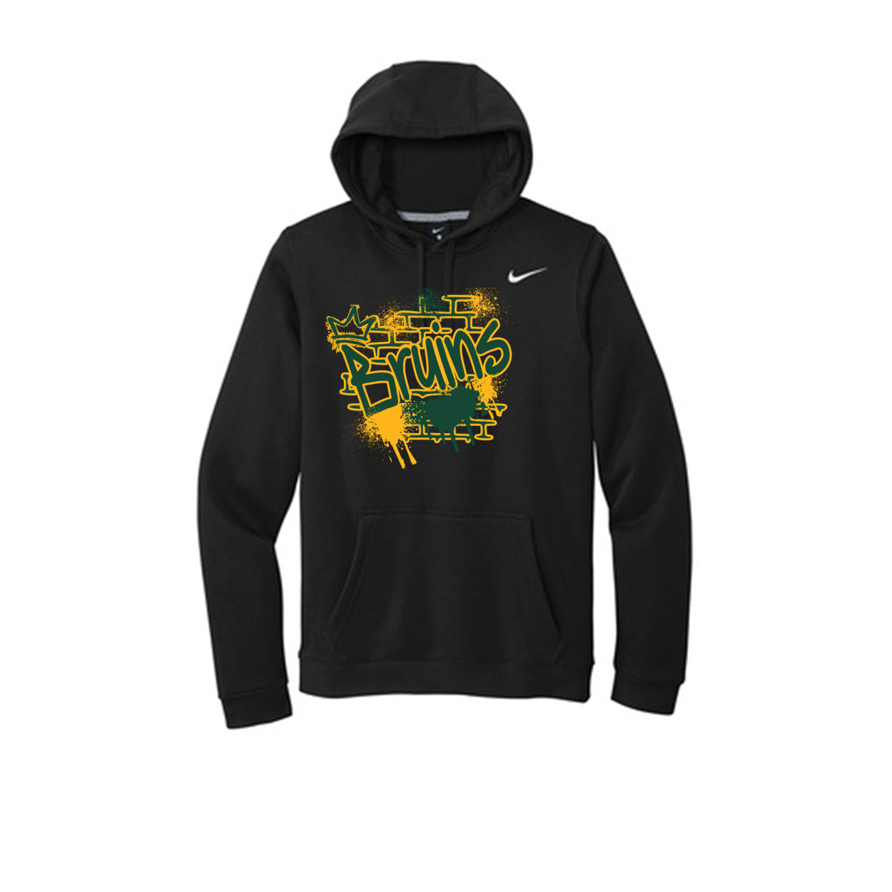 Adult Unisex Nike Bruins Spray Painted Spirit Graphic Club Fleece Hoodie