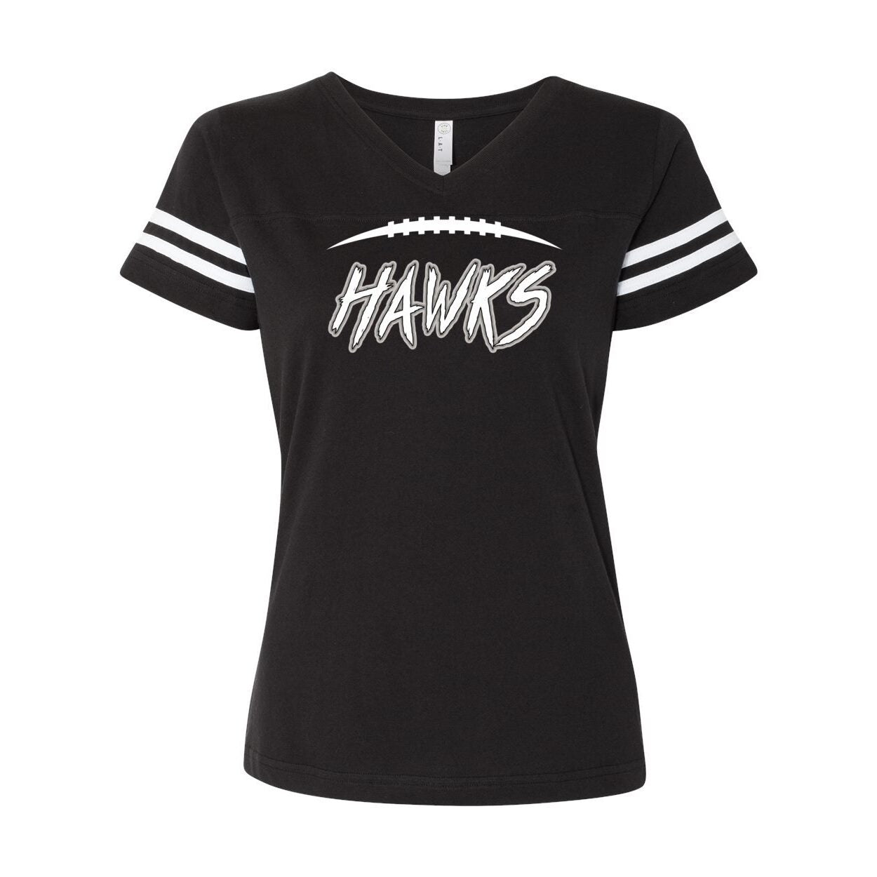 Women's Westerville Central Fighting Football Hawks Graphic Football V-Neck Jersey Tee