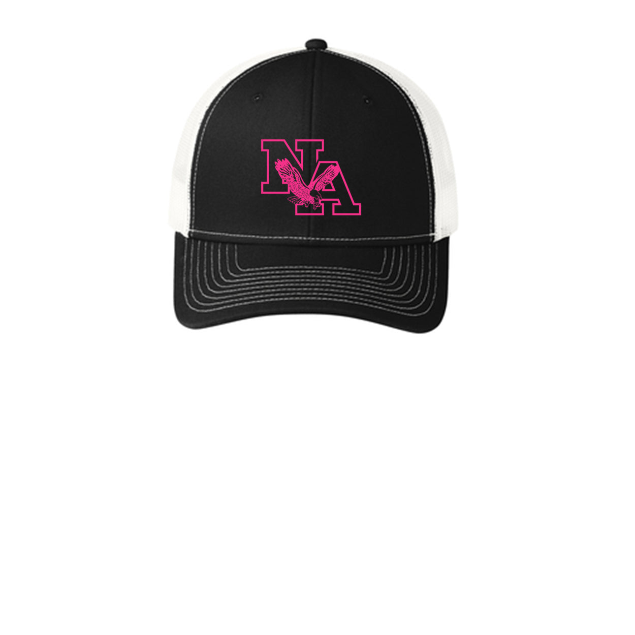 Adult Unisex Neon Pink Power Logo Snapback Trucker Hat - PINK OCTOBER