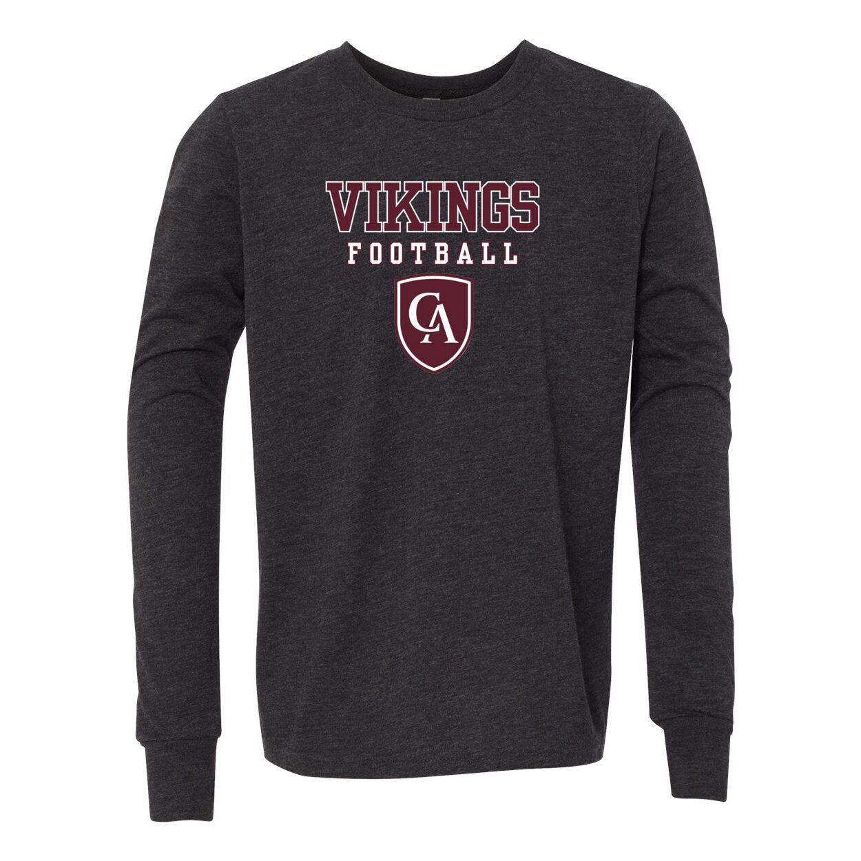 Youth Columbus Academy Vikings Football Bella + Canvas Long Sleeve Soft Tee