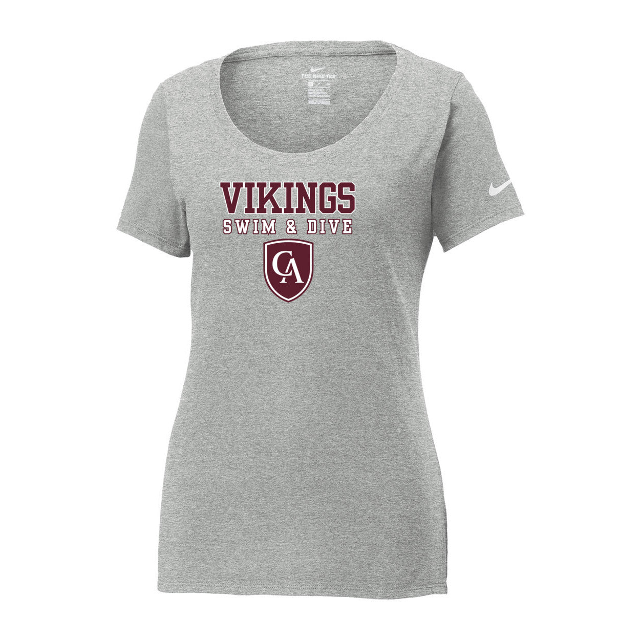 Women's Columbus Academy Vikings Swim & Dive Graphic Nike Core Cotton Scoop Neck Tee