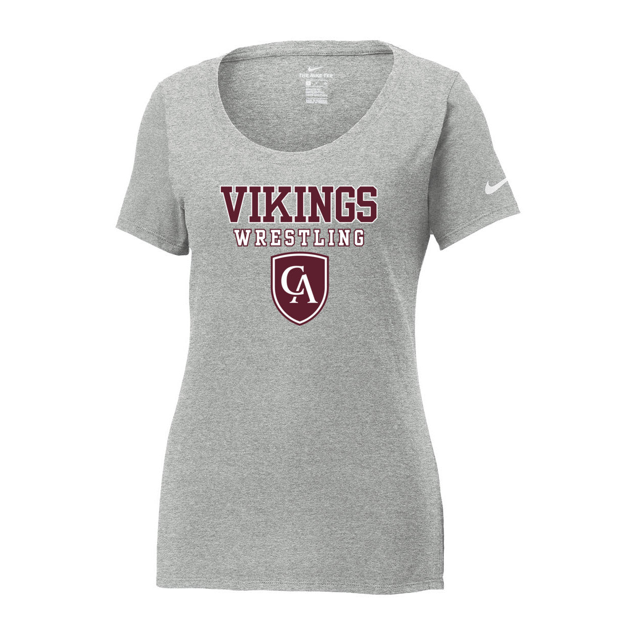 Women's Columbus Academy Vikings Wrestling Graphic Nike Core Cotton Scoop Neck Tee