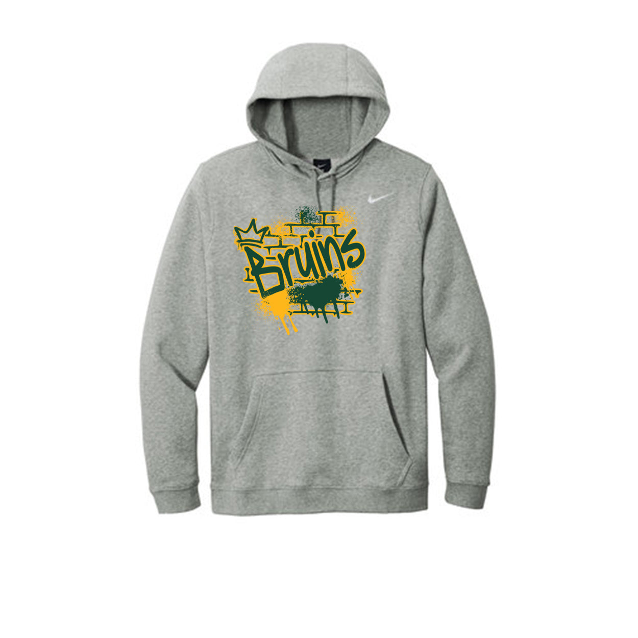 Adult Unisex Nike Bruins Spray Painted Spirit Graphic Club Fleece Hoodie