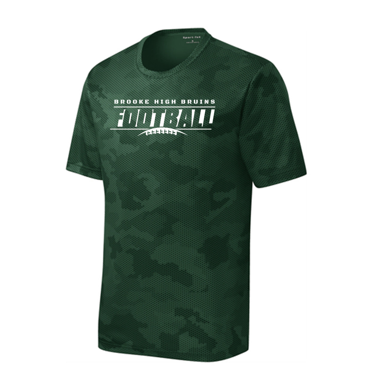 Youth Brooke High Bruins Goal Line Graphic Short Sleeve Camo Competitor Performance Tee