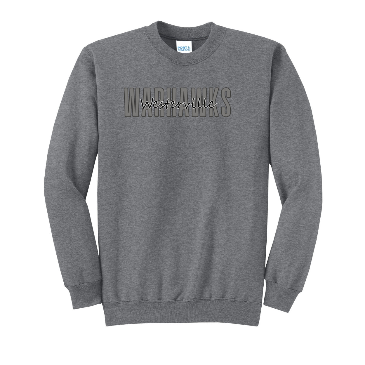 Adult Unisex Westerville Central Warhawks Spirit Script Graphic Easy Sweatshirt