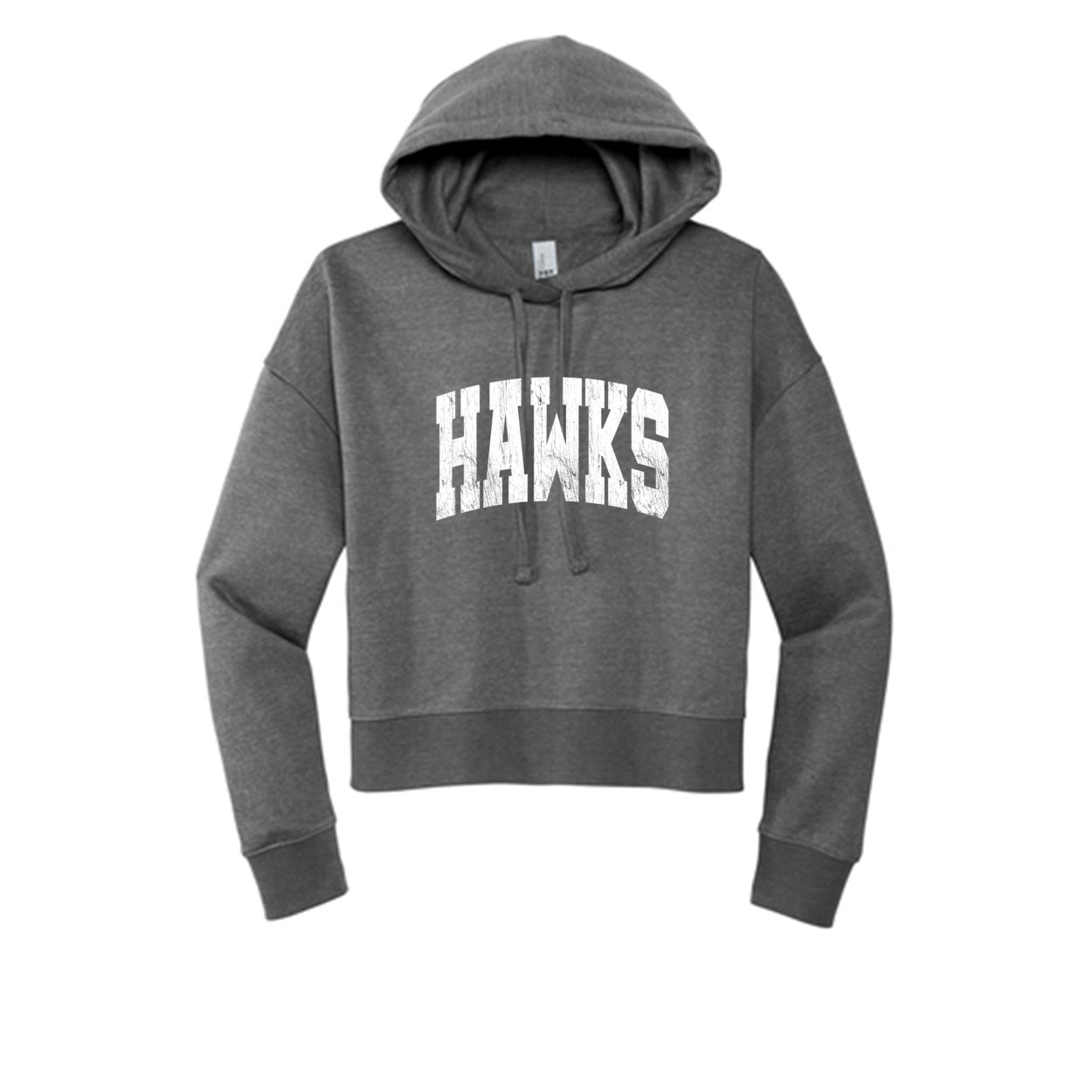 Women's Westerville Central Distressed Oversized Hawks Graphic Crop Hoodie