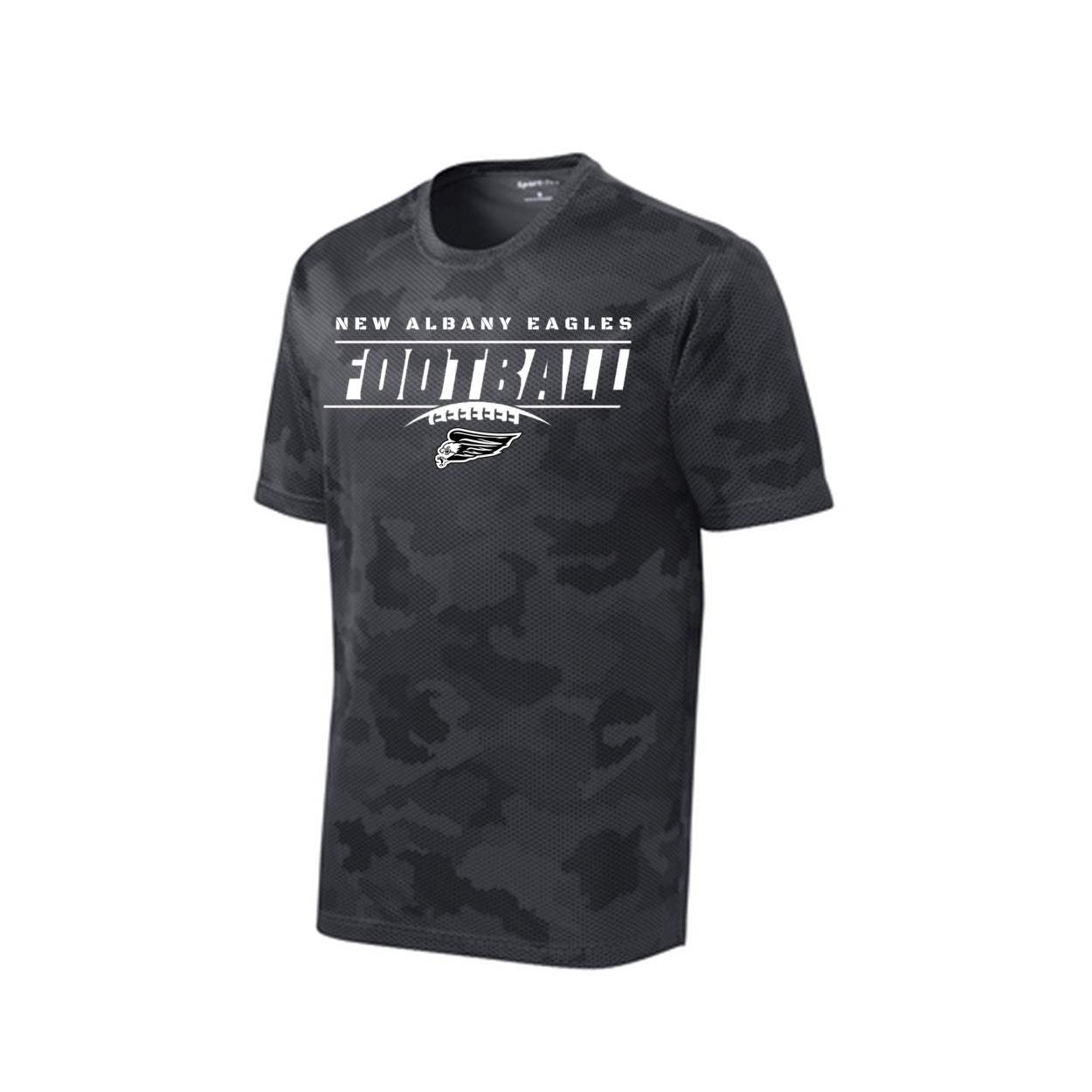 Youth New Albany Eagles Goal Line Graphic Short Sleeve Camo Competitor Performance Tee