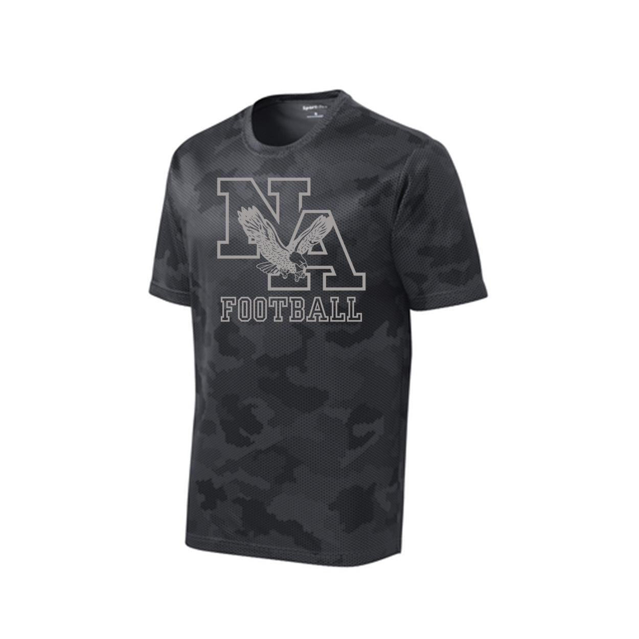 Youth New Albany Tonal Football Logo Graphic Short Sleeve Camo Competitor Performance Tee