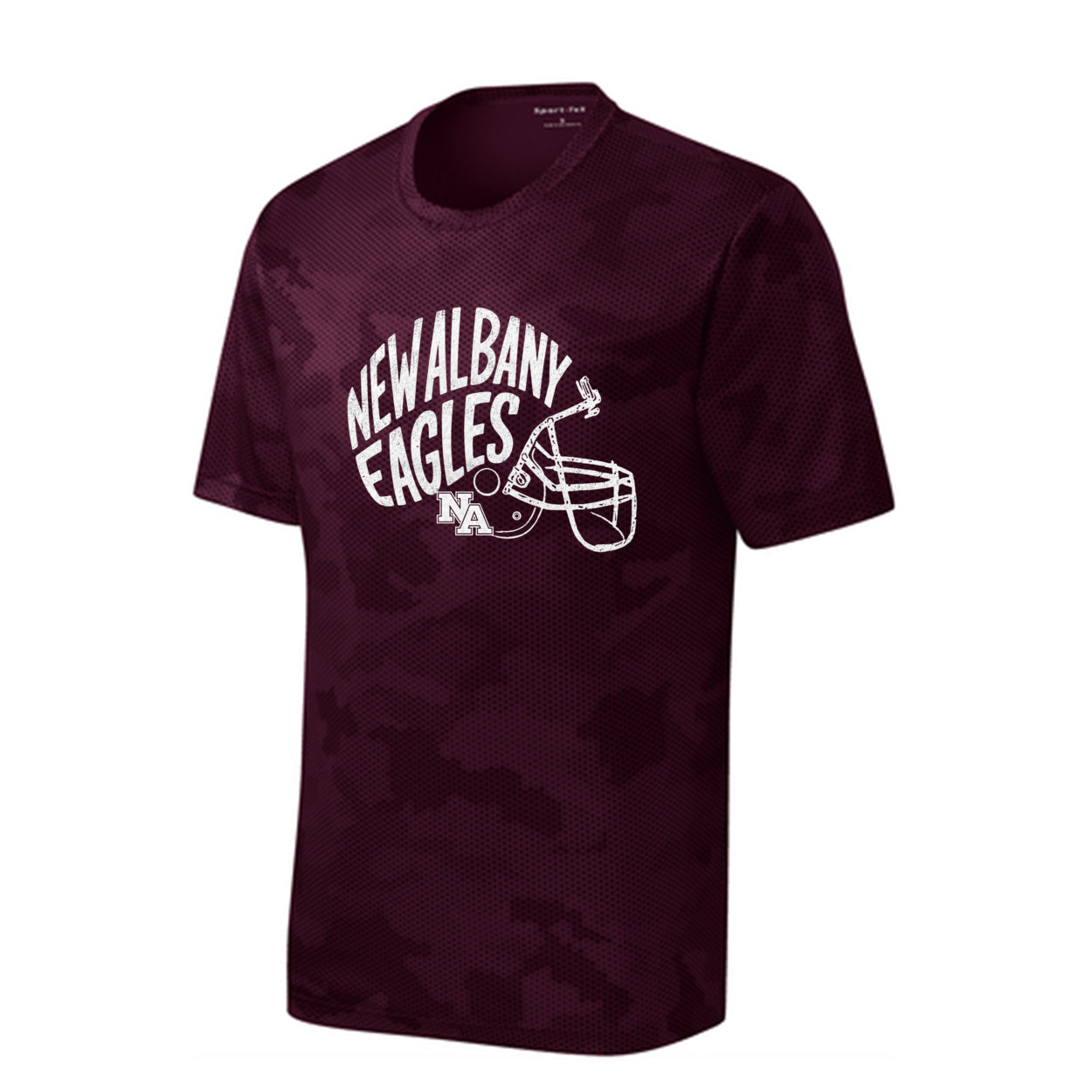 Youth New Albany Vintage Vibes Football Helmet Graphic Short Sleeve Camo Competitor Performance Tee