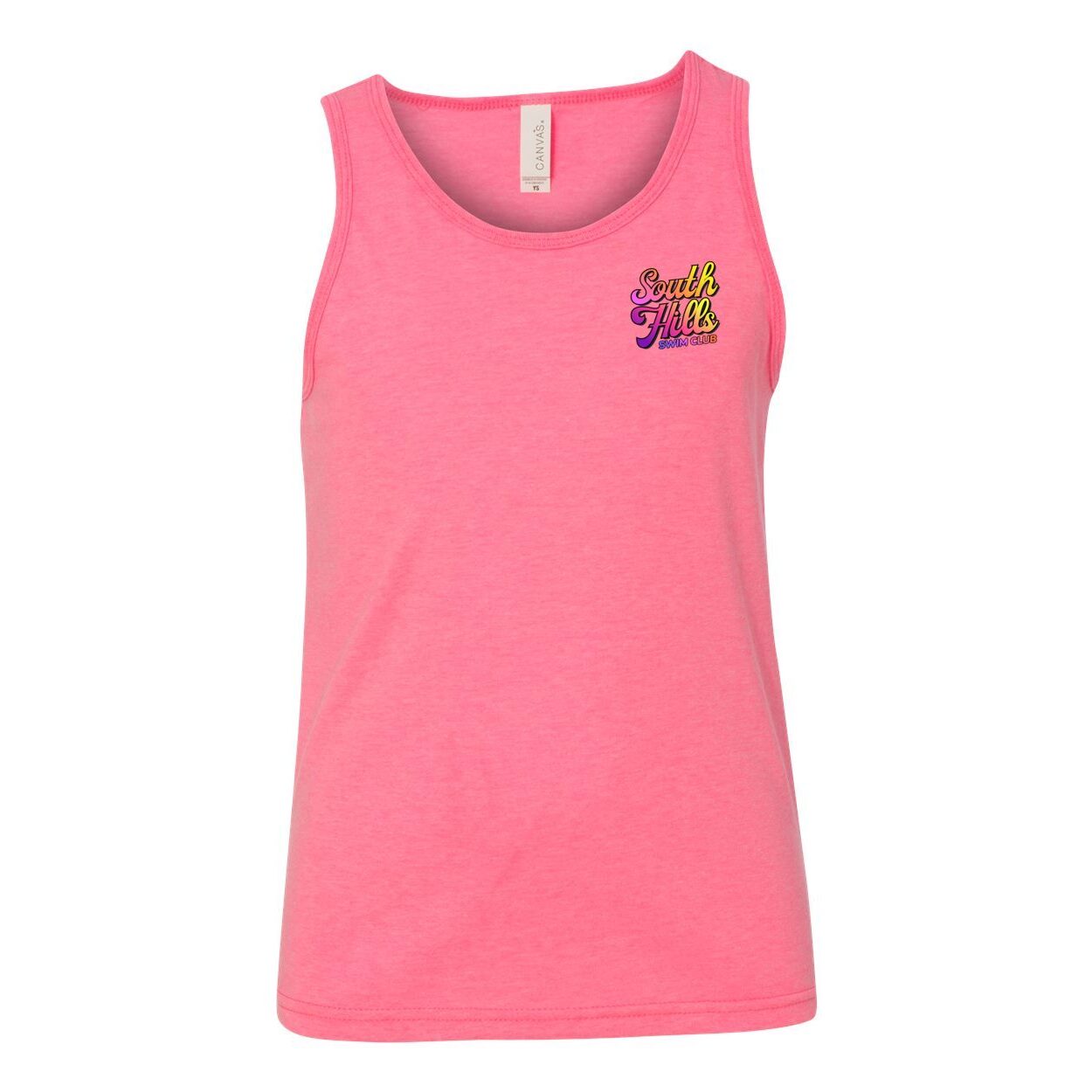 Youth South Hills Swim Club Sunset Script Graphic Tank