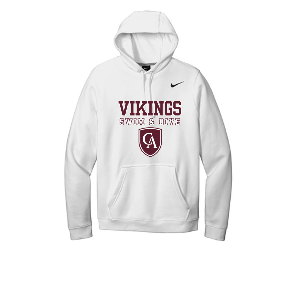 Adult Unisex Columbus Academy Vikings Swim & Dive Graphic Nike Club Fleece Hoodie