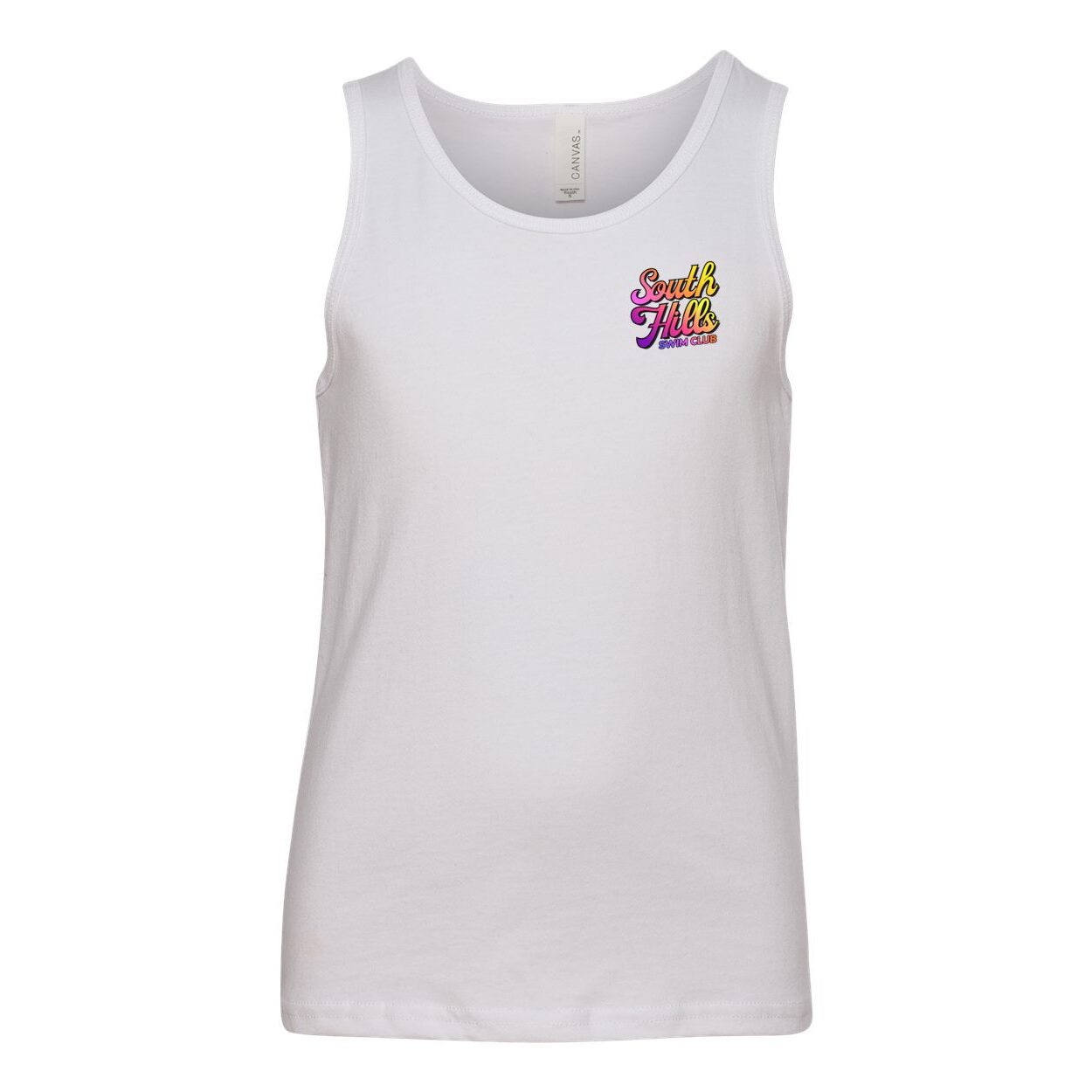 Youth South Hills Swim Club Sunset Script Graphic Tank