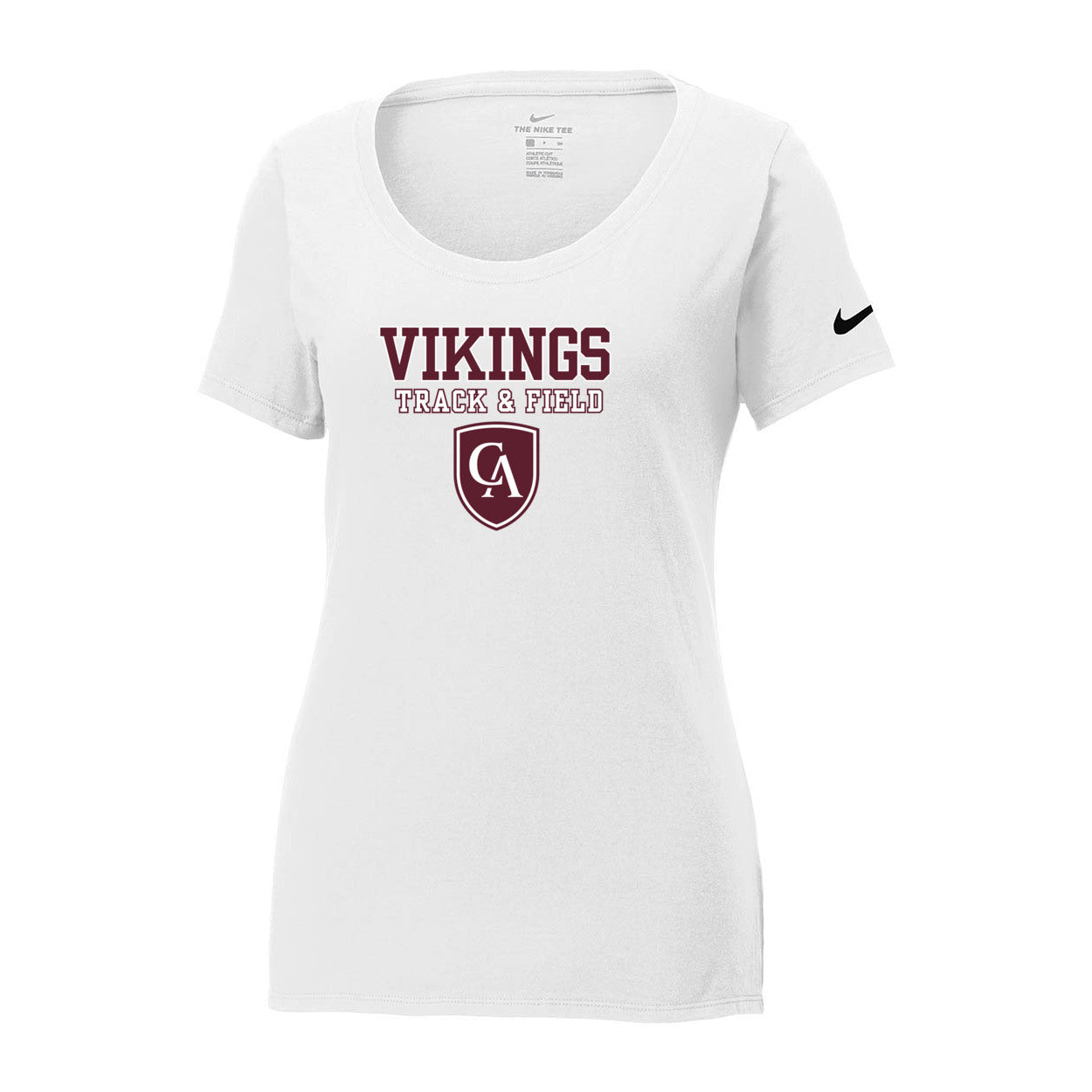 Women's Columbus Academy Vikings Track & Field Graphic Nike Core Cotton Scoop Neck Tee