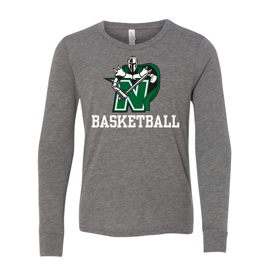 Youth Super Soft Basketball Classic Logo Long Sleeve Graphic Tee - Nordonia Knights