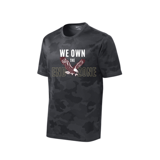 Youth Camo Own the End Zone Competitor Performance Short Sleeve Graphic Tee - New Albany Eagles