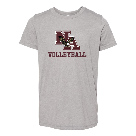 Youth Super Soft Volleyball Classic Logo Short Sleeve Graphic Tee - New Albany Eagles