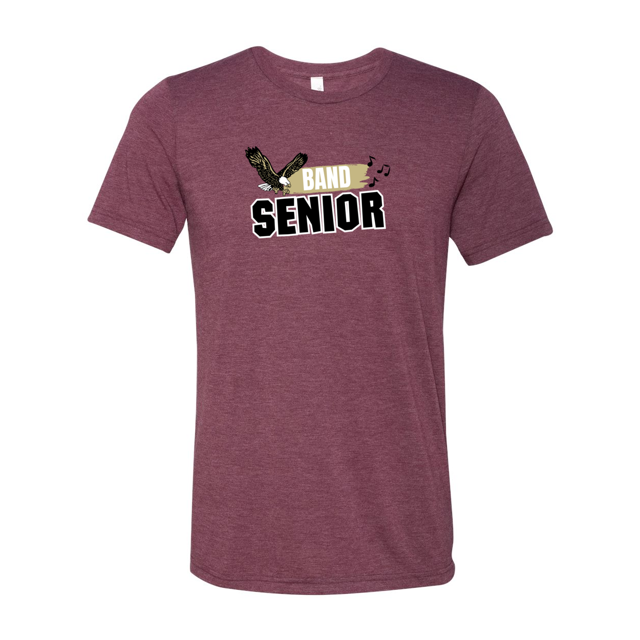 Adult Unisex Super Soft Band Senior Short Sleeve Graphic Tee New Albany Eagles XS Maroon Triblend